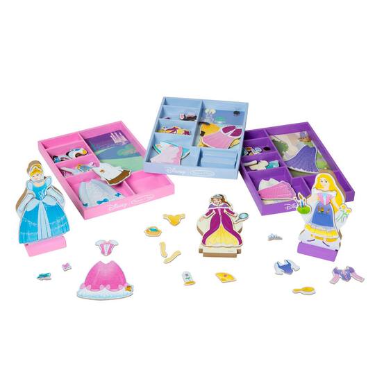 Melissa & Doug® Disney® Princesses Wooden Magnetic Dress Up Doll Set